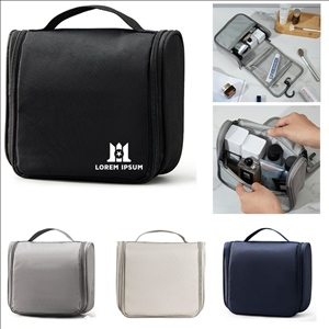 Oxford Cloth Travel Toiletry Bag with Back Pocket